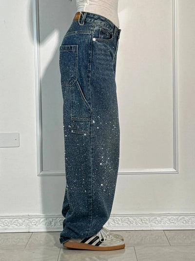 side view carpenter style jeans women