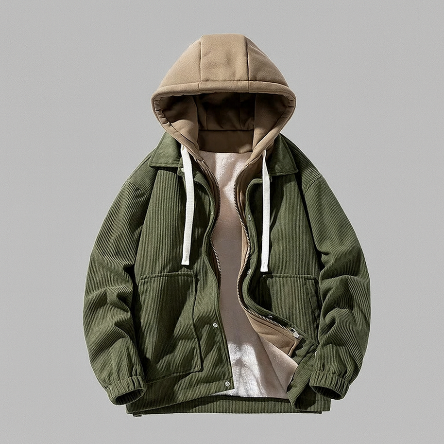 fieldgreen corduroy hoodie jacket men