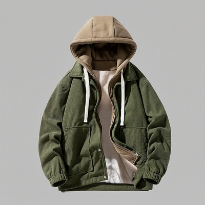 fieldgreen corduroy hoodie jacket men