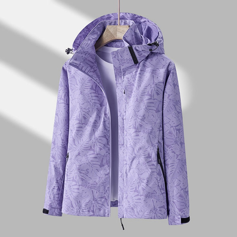 purple cotton blend waterproof jacket