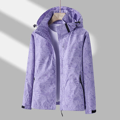 purple cotton blend waterproof jacket