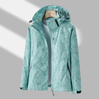 turquoise cotton blend waterproof jacket
