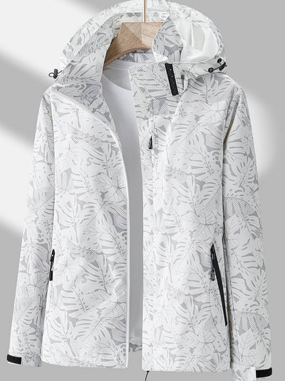 white cotton blend waterproof jacket