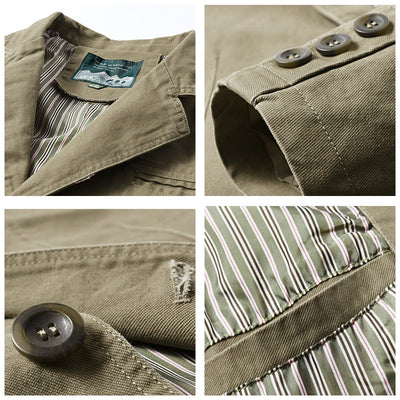 details of sandstone heritage cotton blazer men