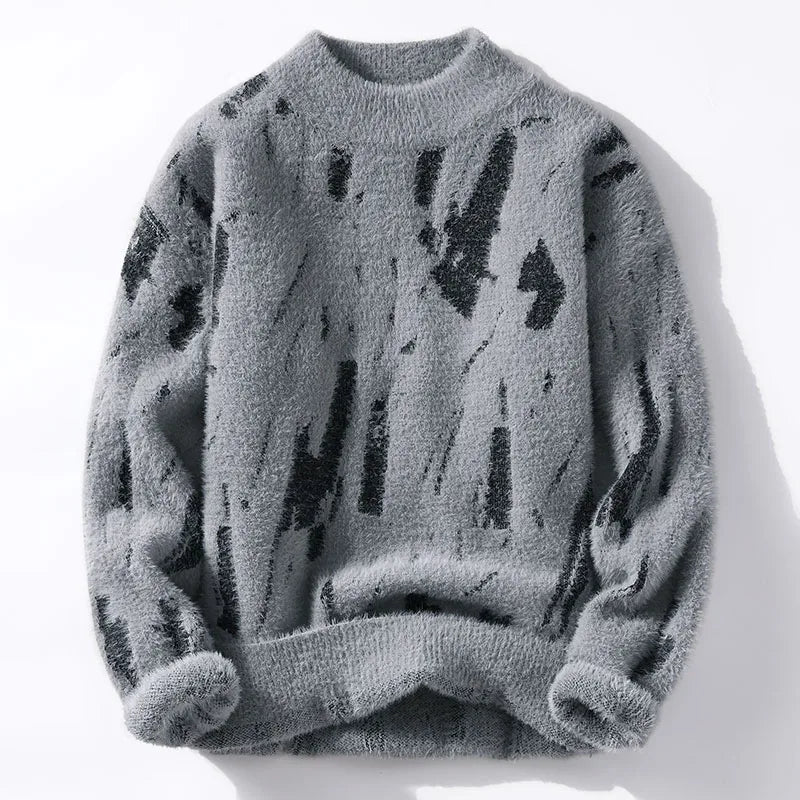 gray knit sweater men