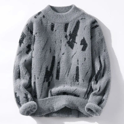 gray knit sweater men