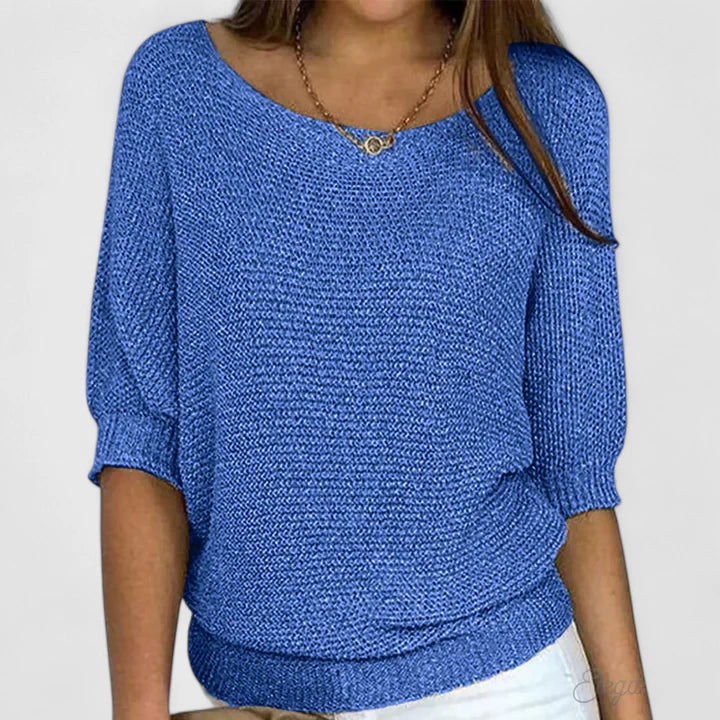 blue knit sweater women