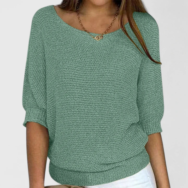 green knit sweater women
