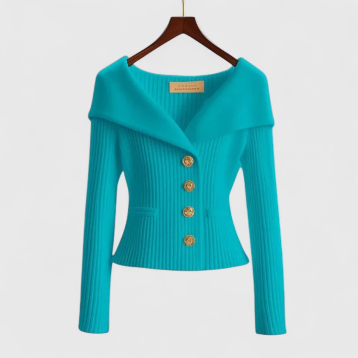 blue knitted cardigan women