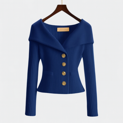 dark blue knitted cardigan women