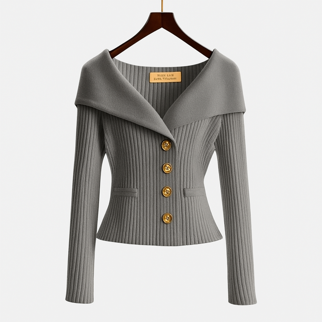 grey knitted cardigan women