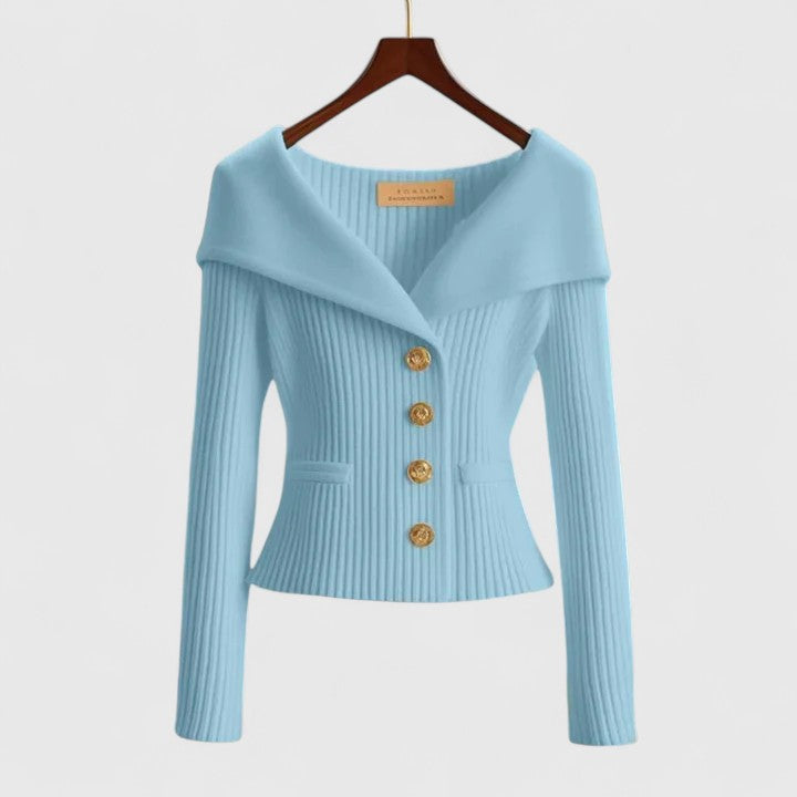 sky blue knitted cardigan women