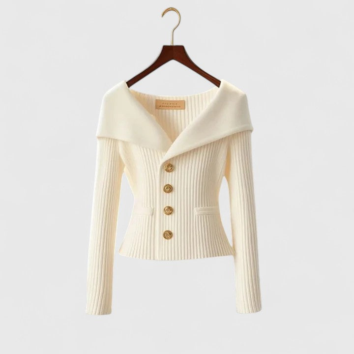 white knitted cardigan women