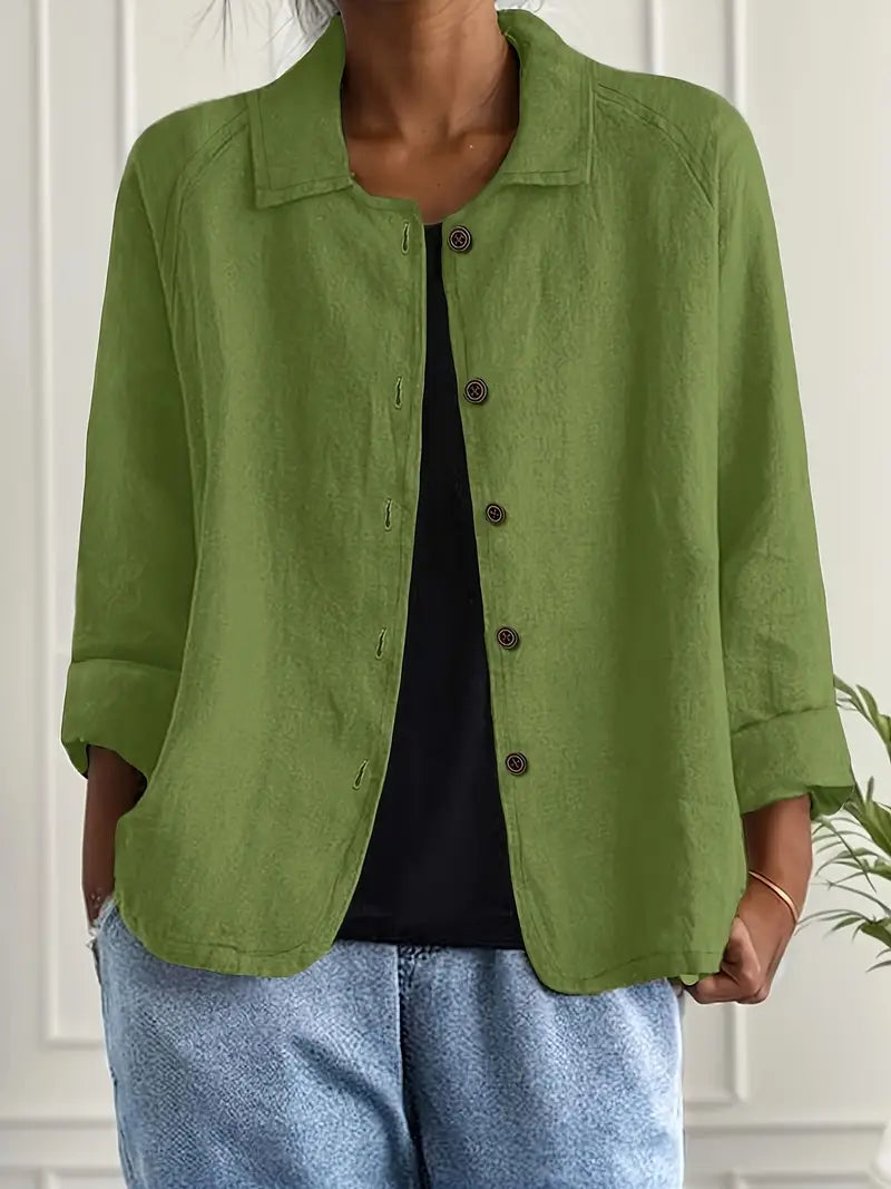 green long sleeve shirt women