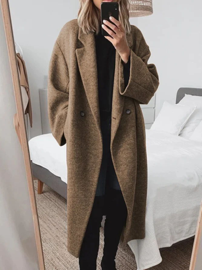 brown long winter coat women