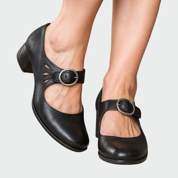 black mary jane shoes with buckle women