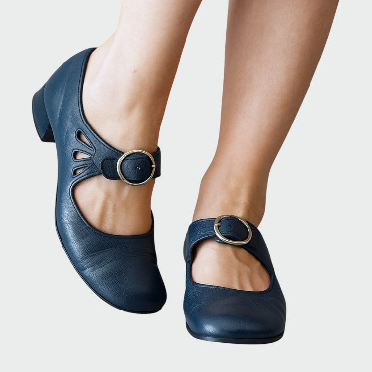 blue mary jane shoes with buckle women