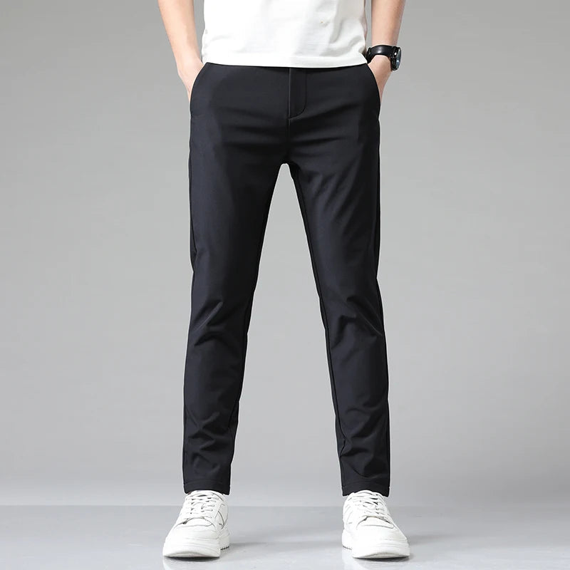 black mens business casual pants