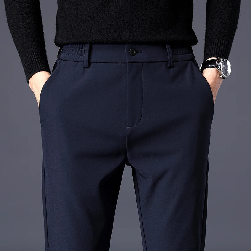 blue mens business casual pants