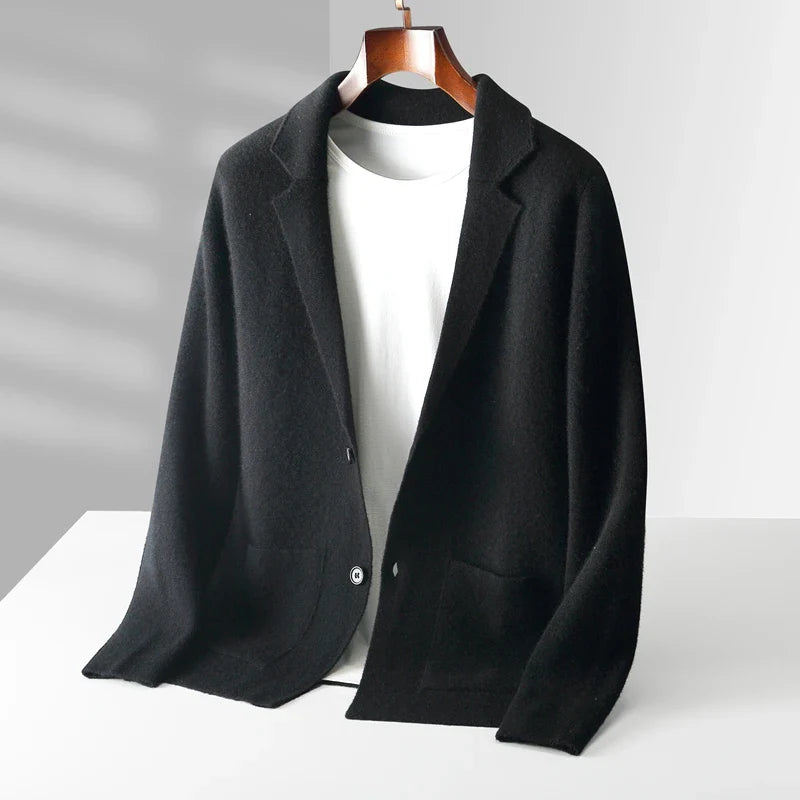 black mens cashmere cardigan