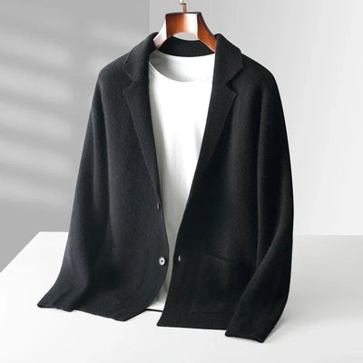 black mens cashmere cardigan