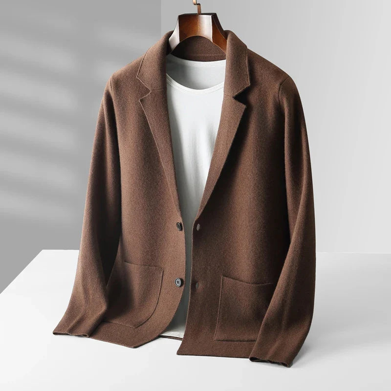 chestnut brown mens cashmere cardigan