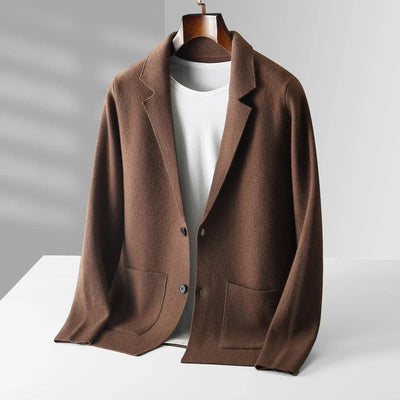 chestnut brown mens cashmere cardigan