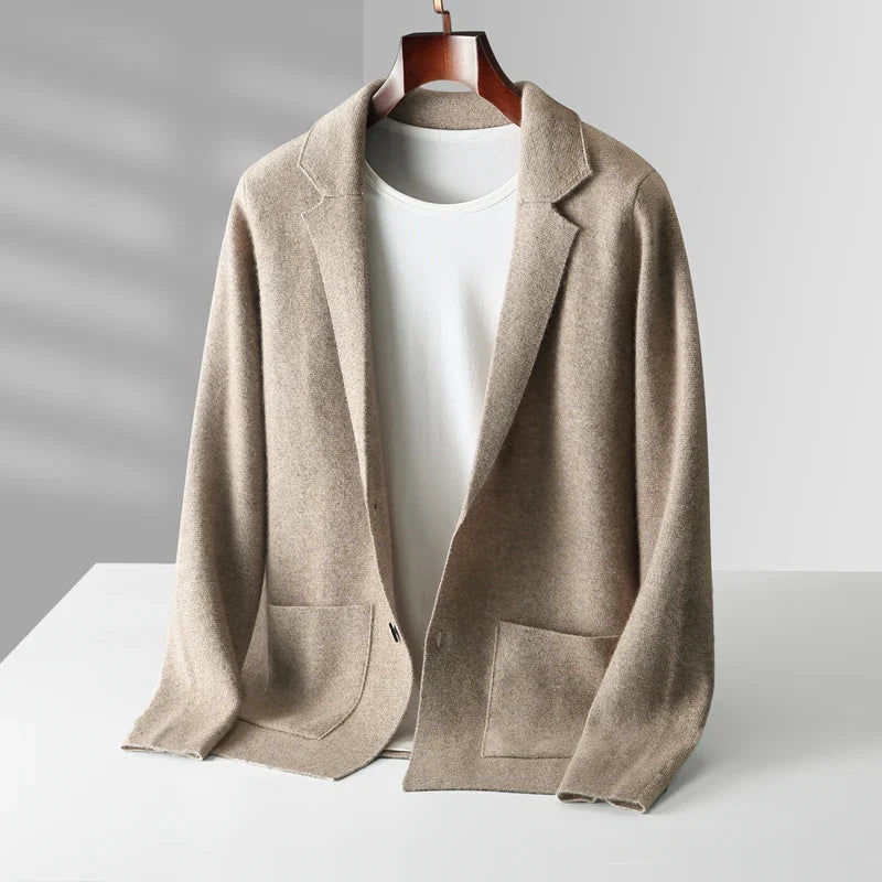 sandstone beige mens cashmere cardigan