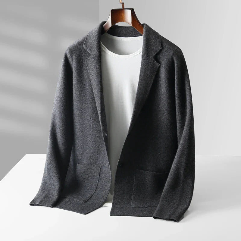 slate gray mens cashmere cardigan