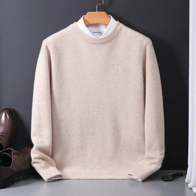 beige men’s cashmere sweater