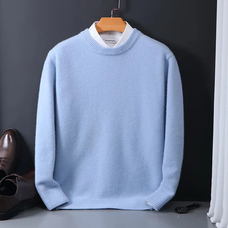 light blue men’s cashmere sweater