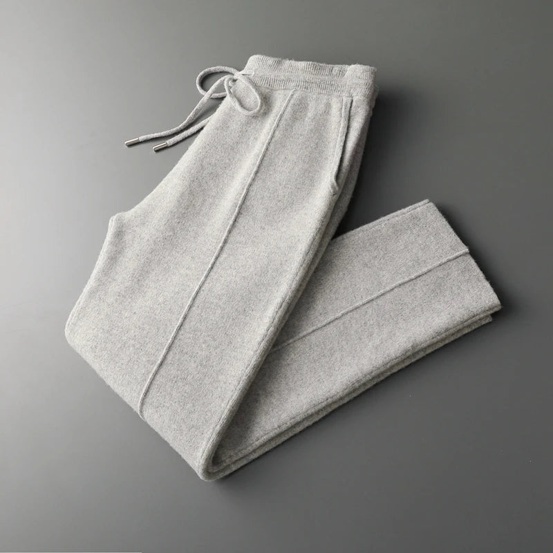 gray mens cashmere trousers