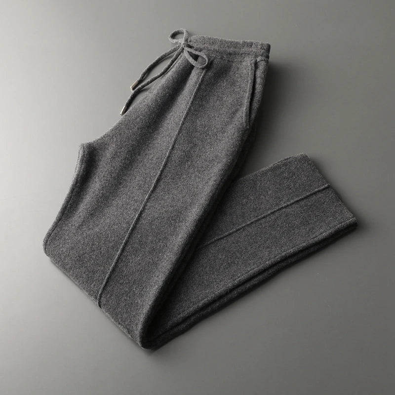 heather gray mens cashmere trousers
