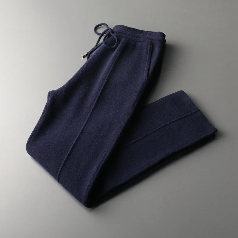 navy blue mens cashmere trousers