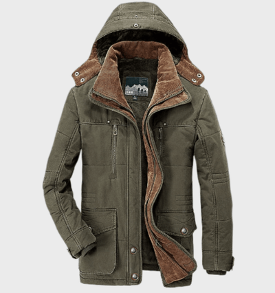 green men’s cotton blend winter coat