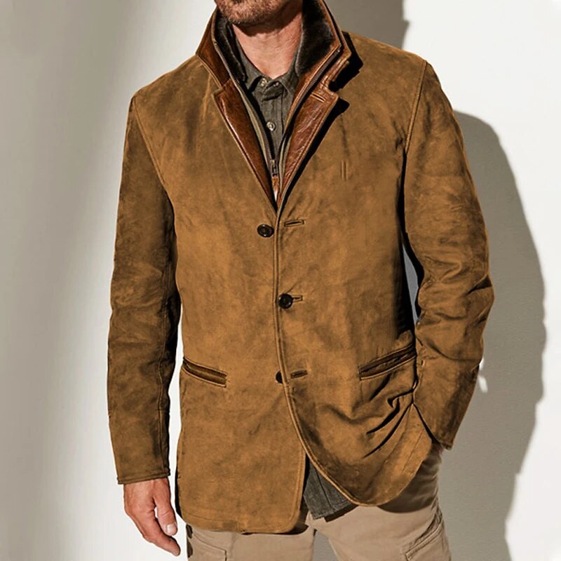 brown men’s vintage long coat