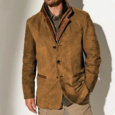 brown men’s vintage long coat