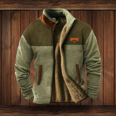 green mens fleece zip jacket