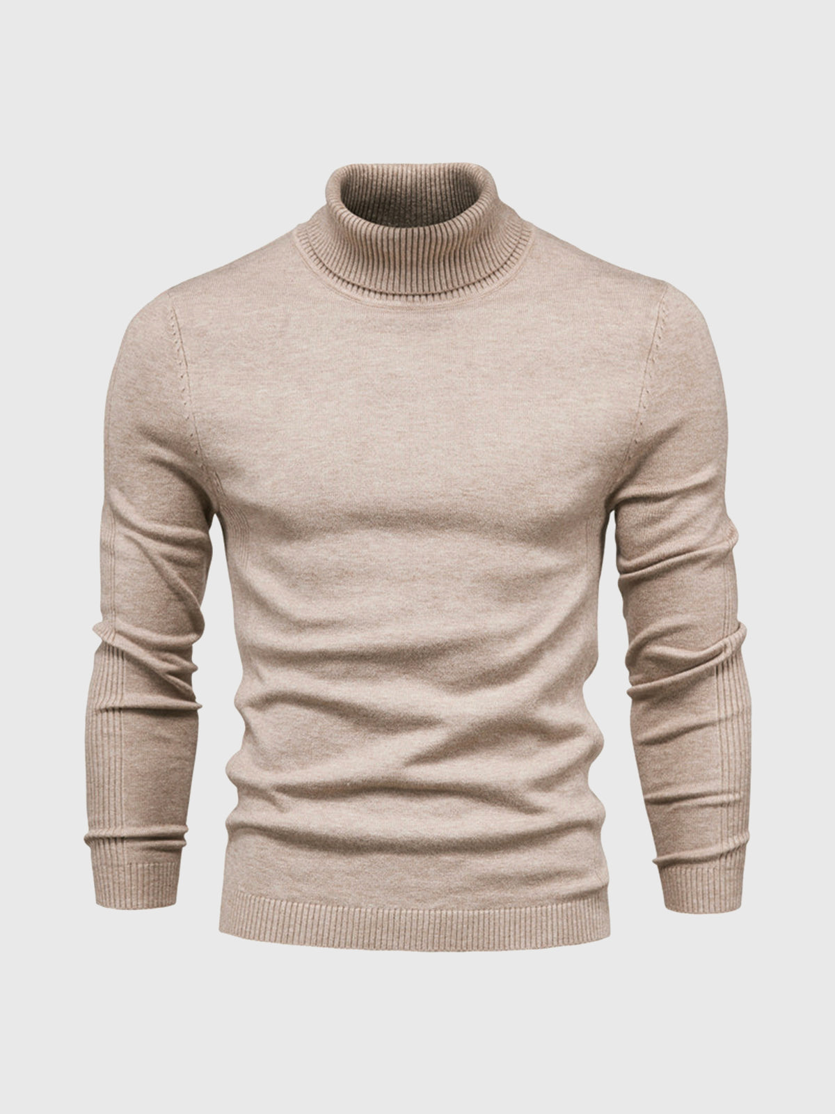 beige mens knit turtleneck sweater