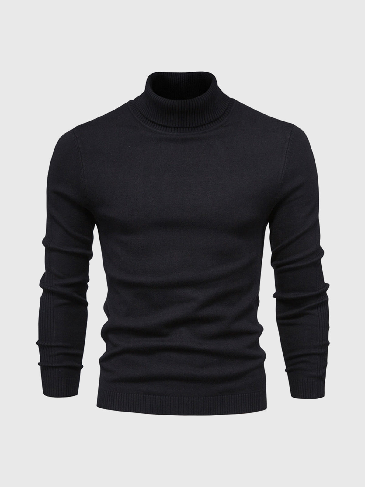 black mens knit turtleneck sweater