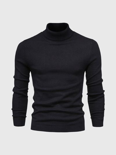 black mens knit turtleneck sweater