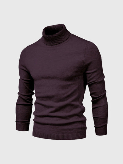 brown mens knit turtleneck sweater