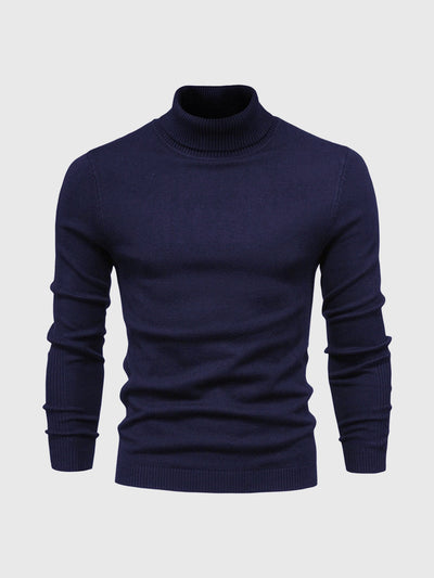 dark blue mens knit turtleneck sweater