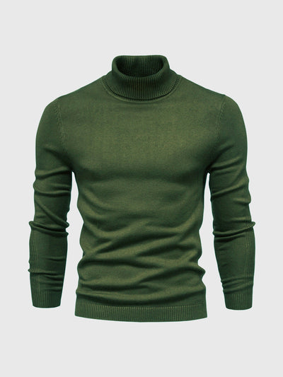 dark green mens knit turtleneck sweater