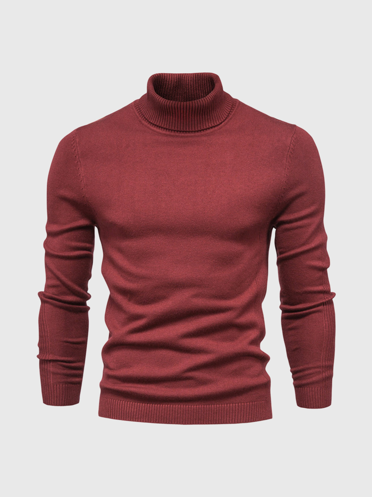 dark red mens knit turtleneck sweater