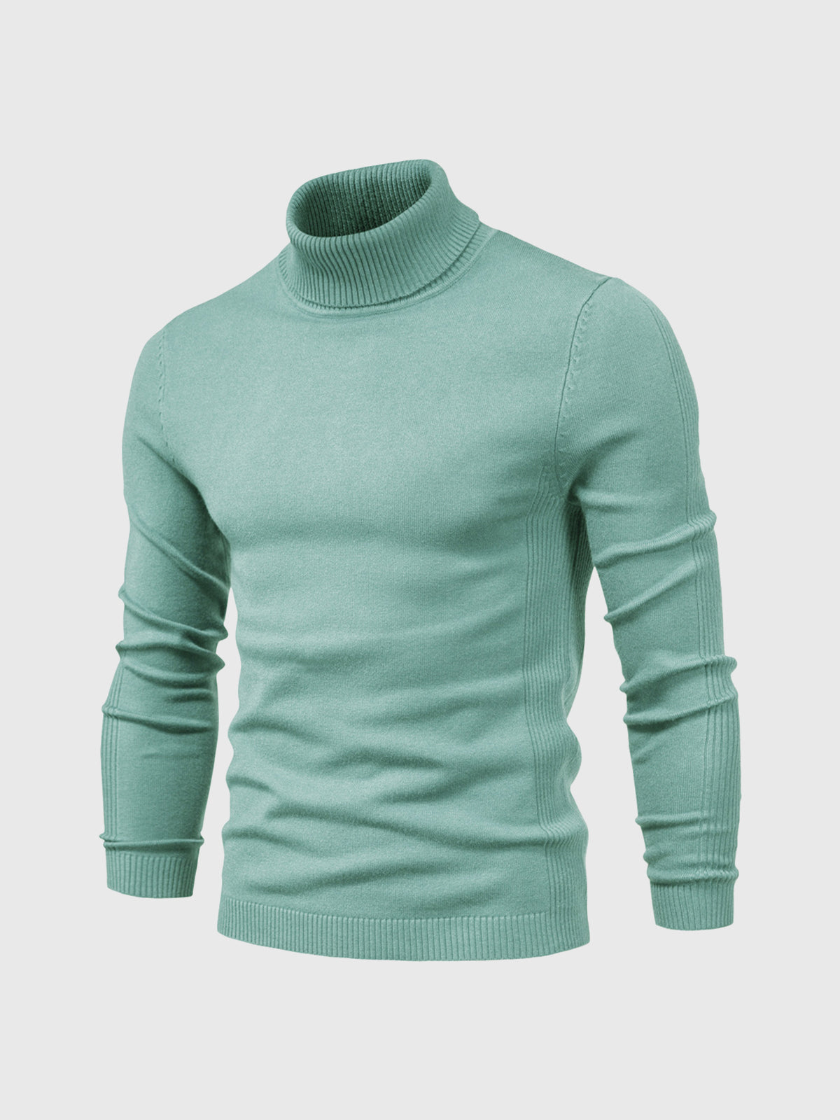 green mens knit turtleneck sweater
