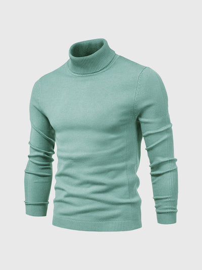 green mens knit turtleneck sweater