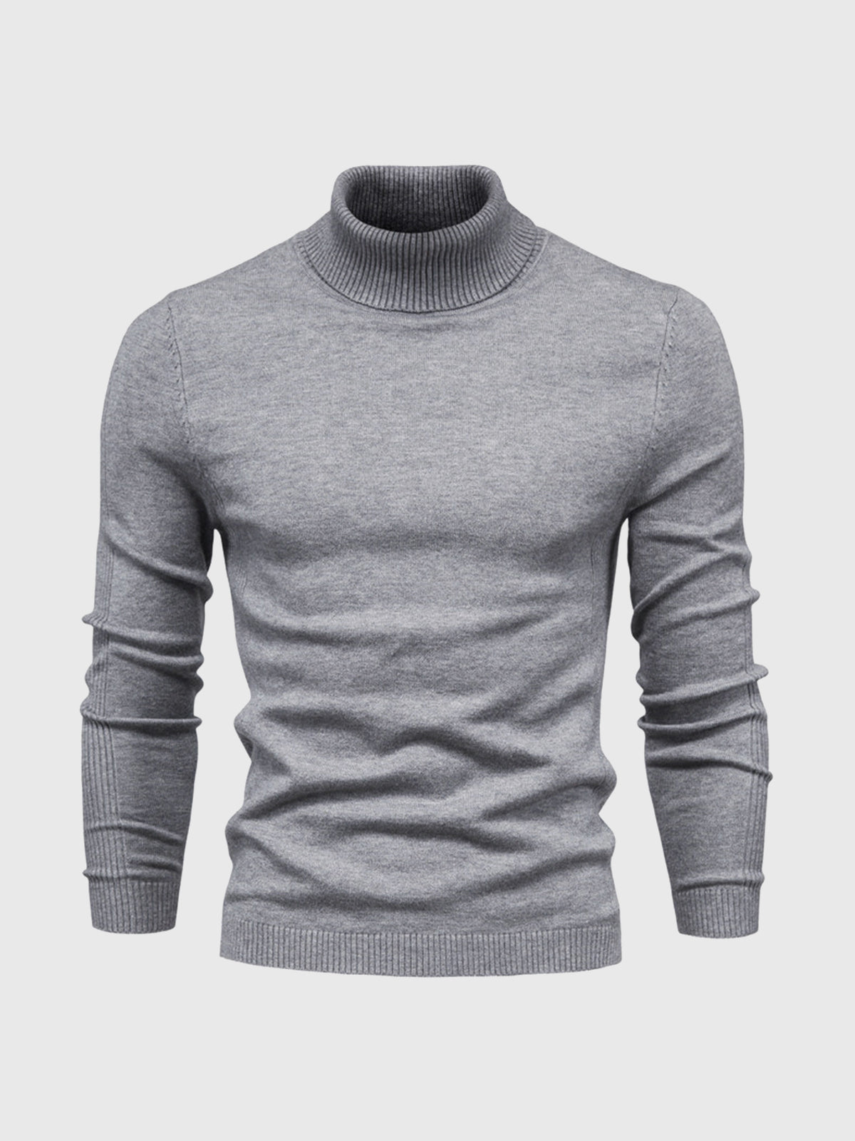grey mens knit turtleneck sweater