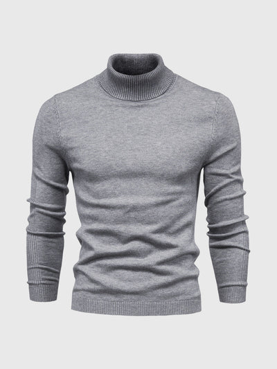 grey mens knit turtleneck sweater