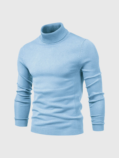 light blue mens knit turtleneck sweater